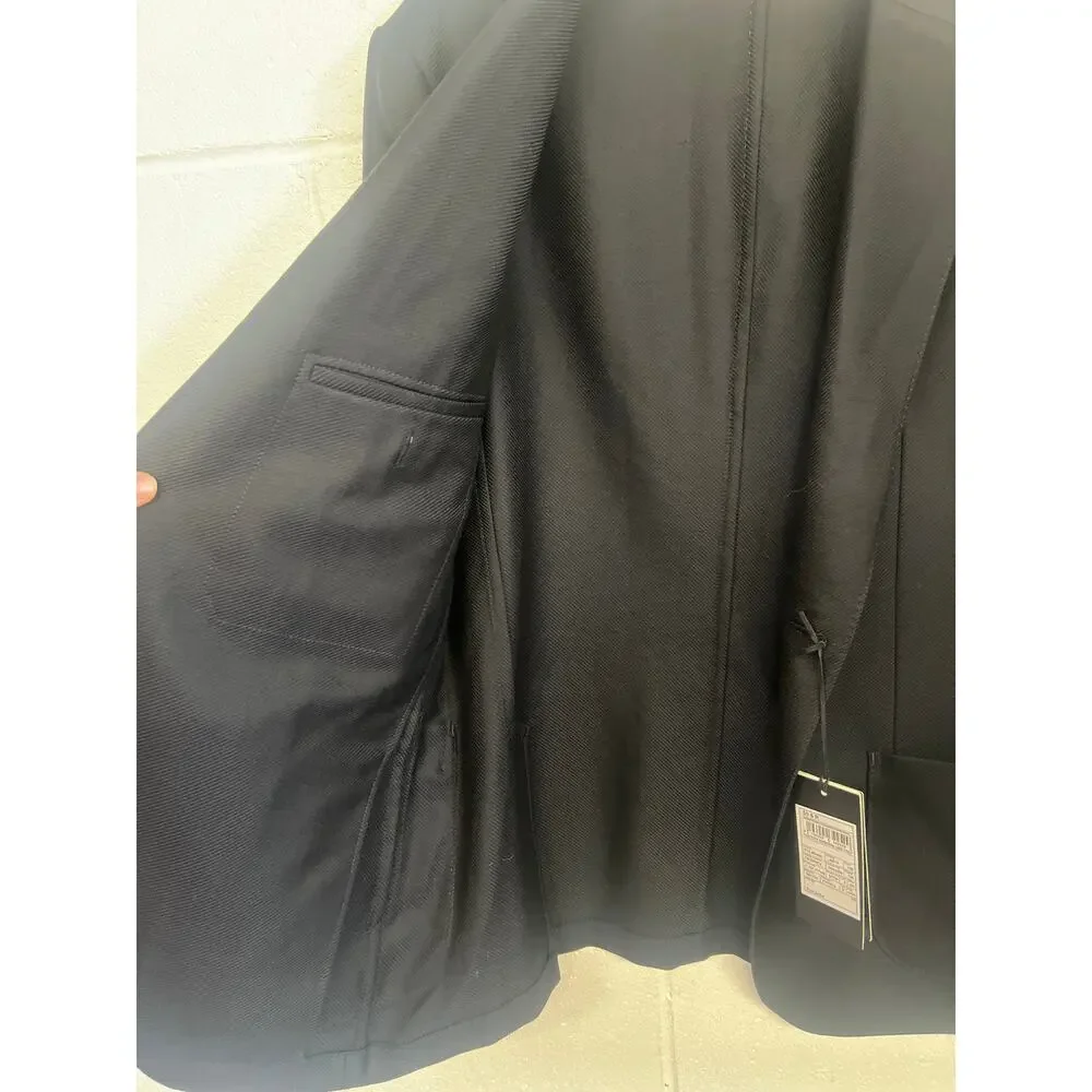 New nwt Zegna sz us 42 eu 52 black tech merino wash & go suit jacket sport coat